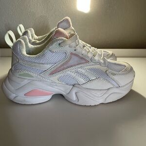 Reebok Girl’s White and Pink Sneakers Size 1